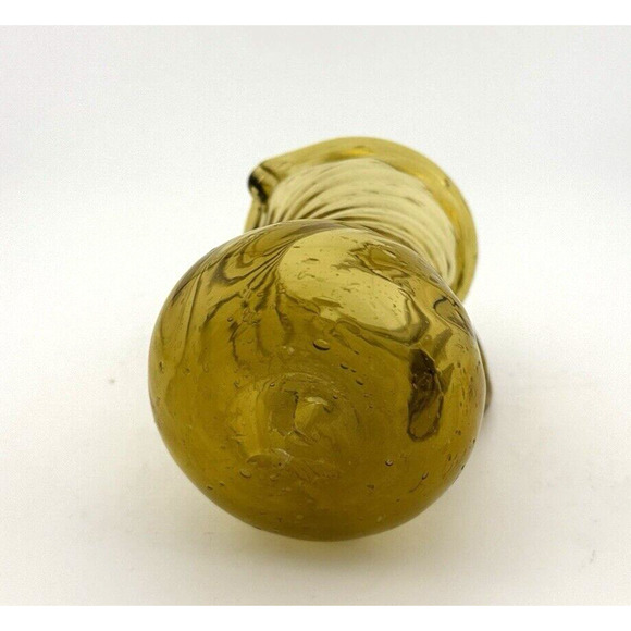 Hand Blown Vintage Amber Swirl Miniature Pitcher Creamer Vintage 3.5 in. - Picture 10 of 11